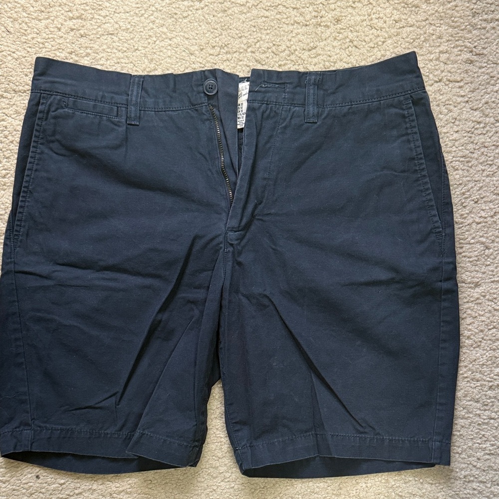 H&M Dark Blue Men's Flat Front Shorts